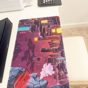 Neon City Robot Pattern Long Mouse Pad Anti-Slip Gaming Desk Mat